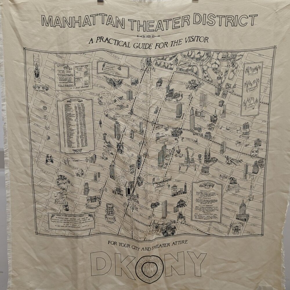 Vintage DKNY silk scarf of Manhattan Theatre District - Picture 5 of 8